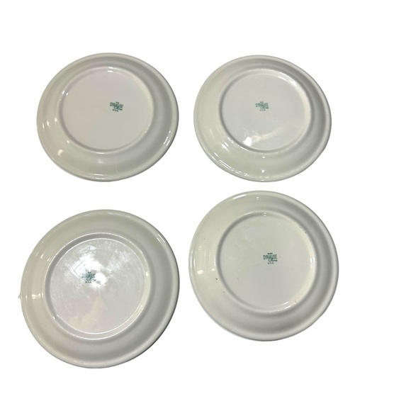 1954 Set 4 Syracuse USA Wintergreen Restaurant Dinner Plates 9” Wave Crest MCM - Picture 6 of 12